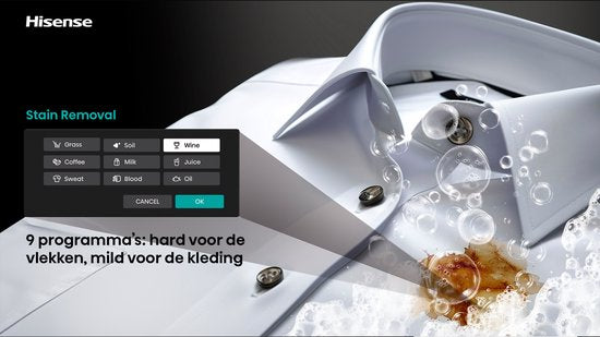 Hisense WF5I1045BBQ Wasmachine - Voorbelading - 10,5 kg - 1400 RPM - Zwart - A-klasse - ConnectLife