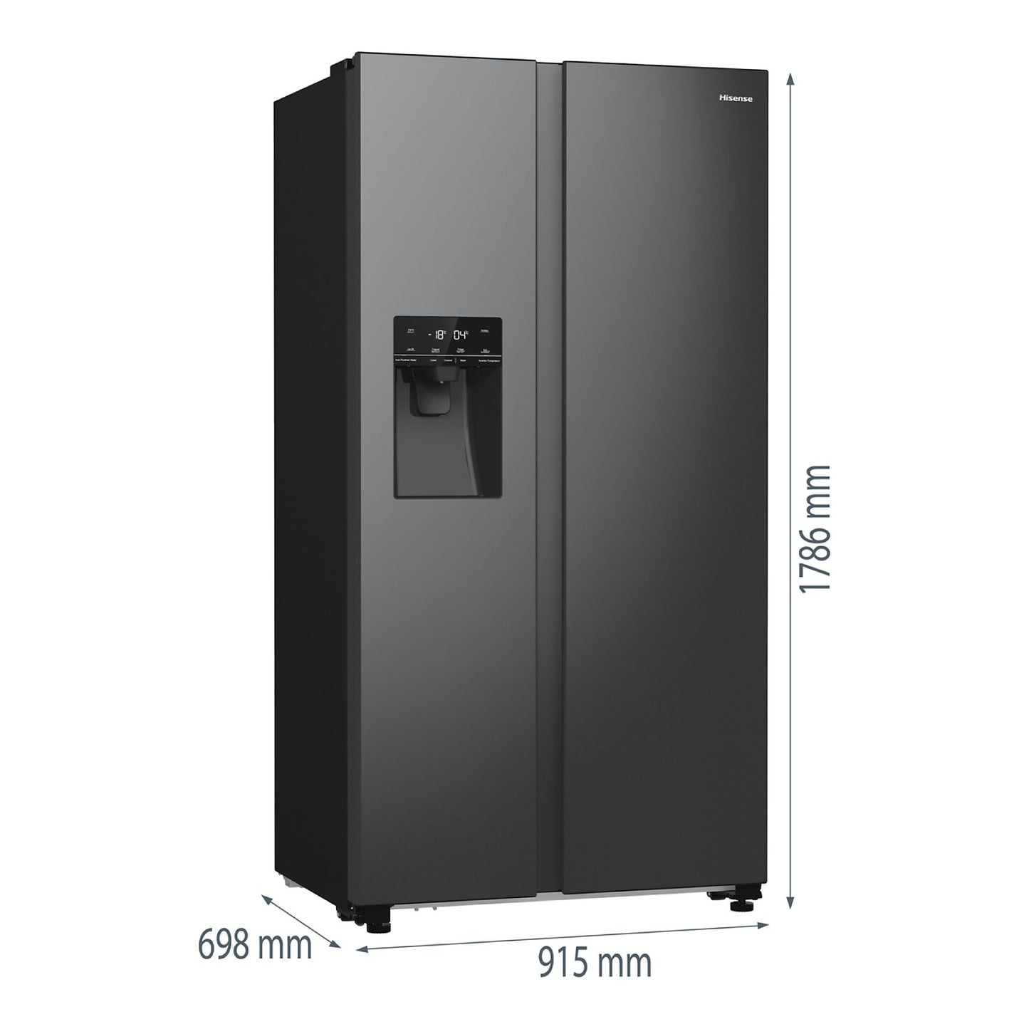 HISENSE RS5P535NTFE - Amerikaanse koelkast - breedte 91.5 cm - hoogte 178.6 cm - inhoud 376 l - NoFrost