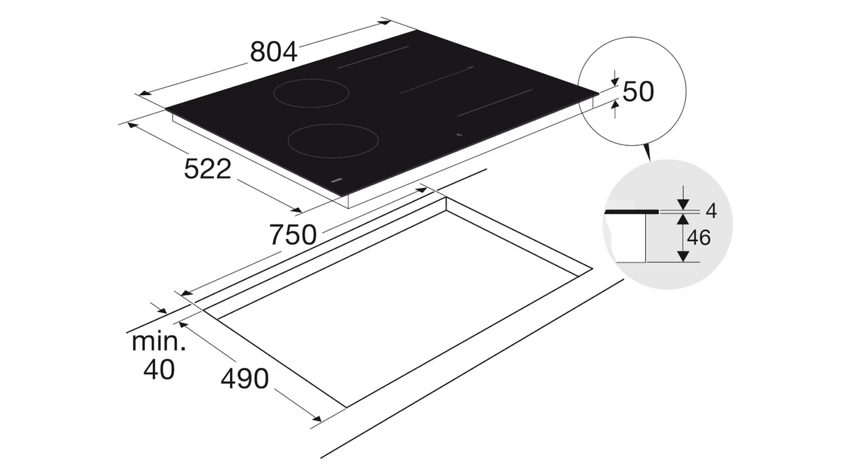 ATAG HI28572SV – Inductiekookplaat – 80 cm – 5 Kookzones – Celsius°Cooking – Matzwart