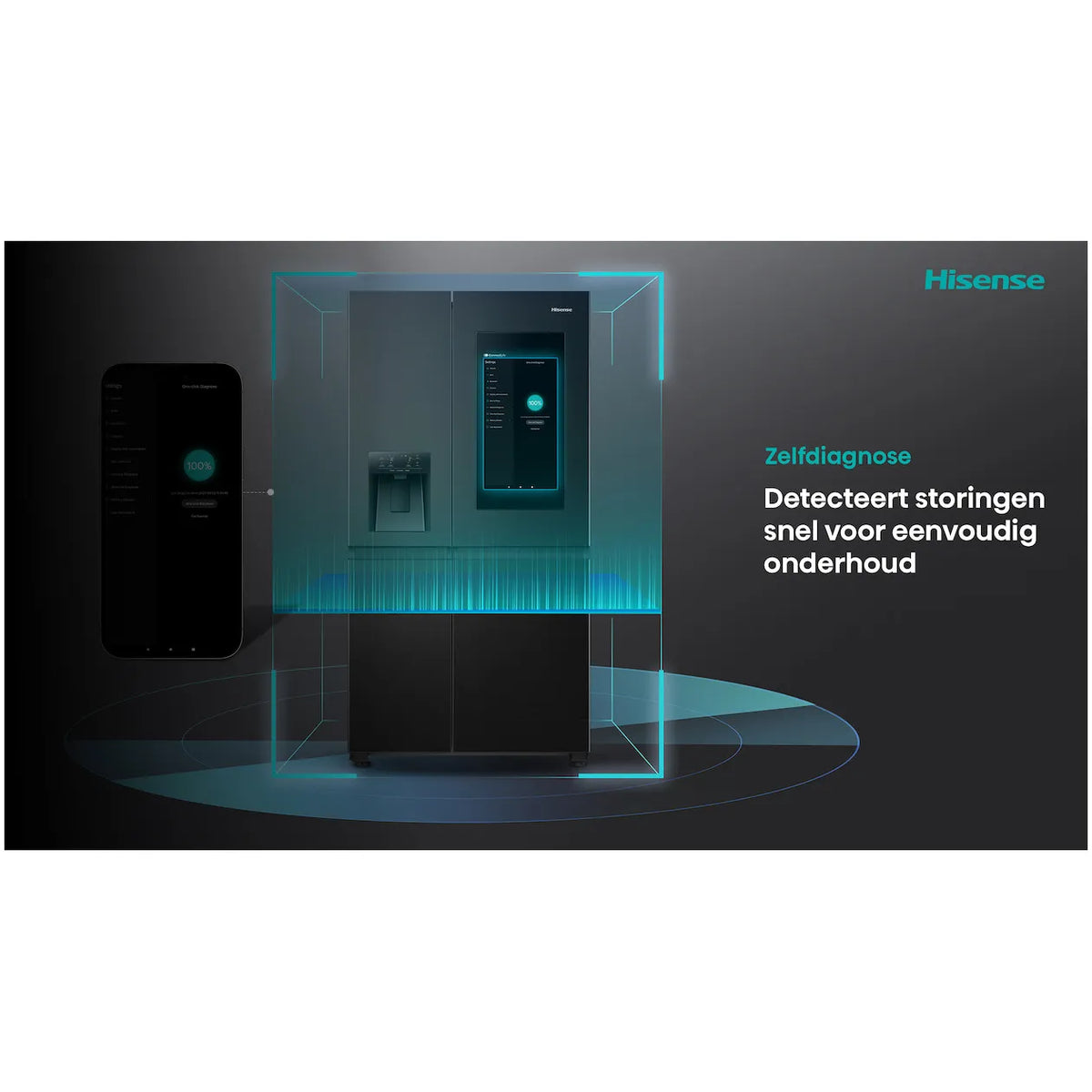 Hisense RS9P628GPFE Hi9 – Amerikaanse Koelkast – 614 Liter – SmartScreen – Zwart