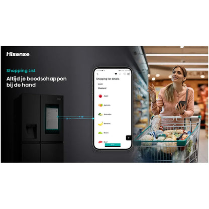 Hisense RS9P628GPFE Hi9 – Amerikaanse Koelkast – 614 Liter – SmartScreen – Zwart