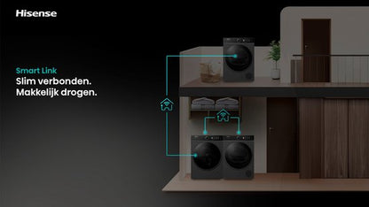 Hisense WF5I1045BBQ Wasmachine - Voorbelading - 10,5 kg - 1400 RPM - Zwart - A-klasse - ConnectLife