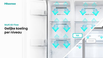 Hisense RS3P558NEFD - Amerikaanse koelkast - No-Frost - 178 cm hoog