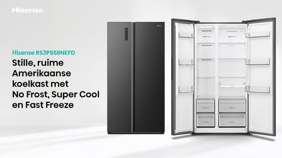Hisense RS3P558NEFD - Amerikaanse koelkast - No-Frost - 178 cm hoog