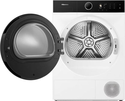 Hisense DH5I804BWCD Wasdroger - Wit - 8kg - ConnectLife - iCare - iDry - Trommelverlichting - RVS - NightDry - Smart Link - Omkeerbare deur