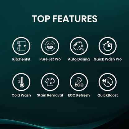 Hisense WF5I1045BBQ Wasmachine - Voorbelading - 10,5 kg - 1400 RPM - Zwart - A-klasse - ConnectLife