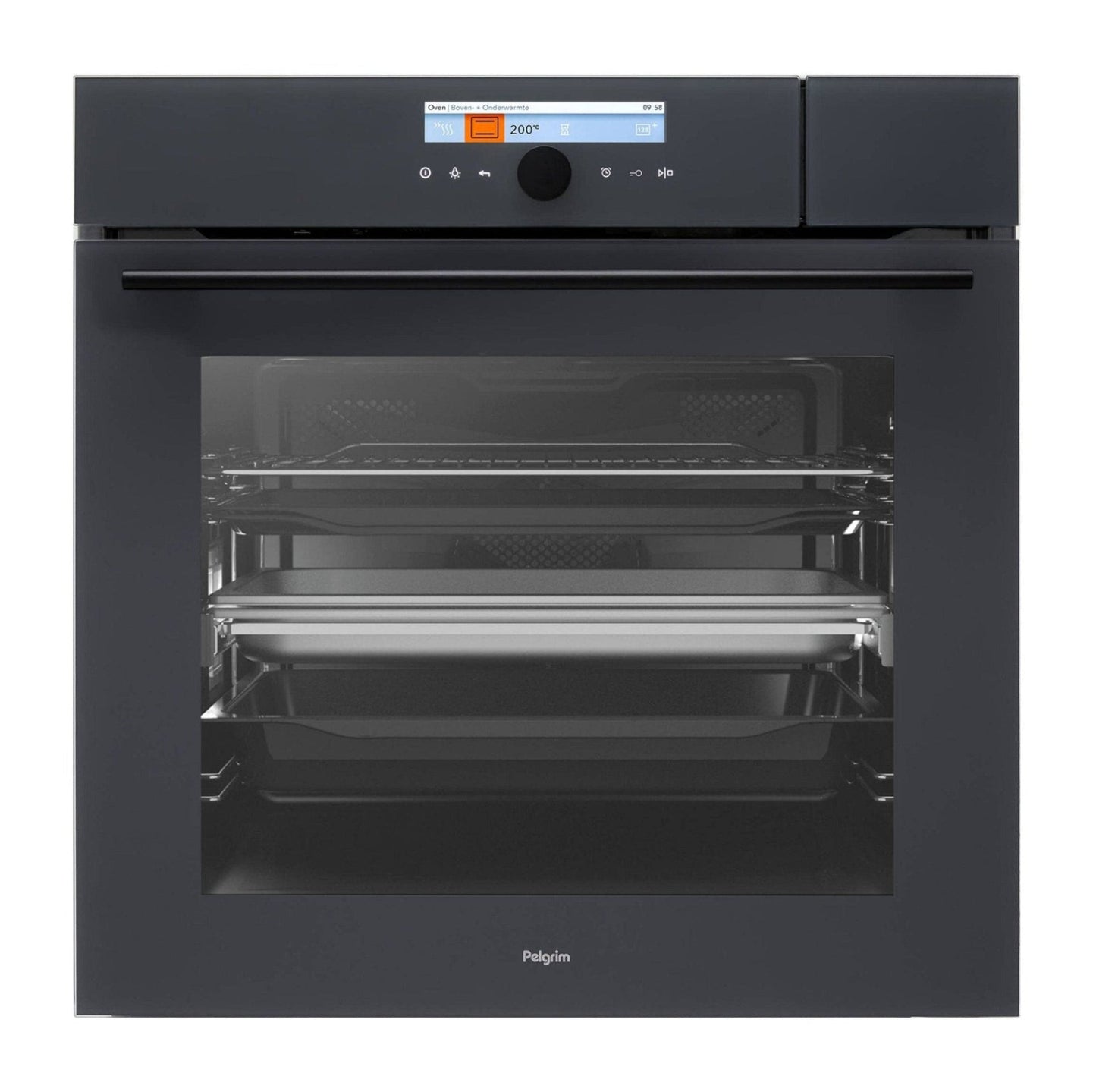 Pelgrim OVS836ANT Combi‑stoomoven – 60 cm Inbouw Combi‑Stoomoven | 73 L | TFT Display | Antraciet