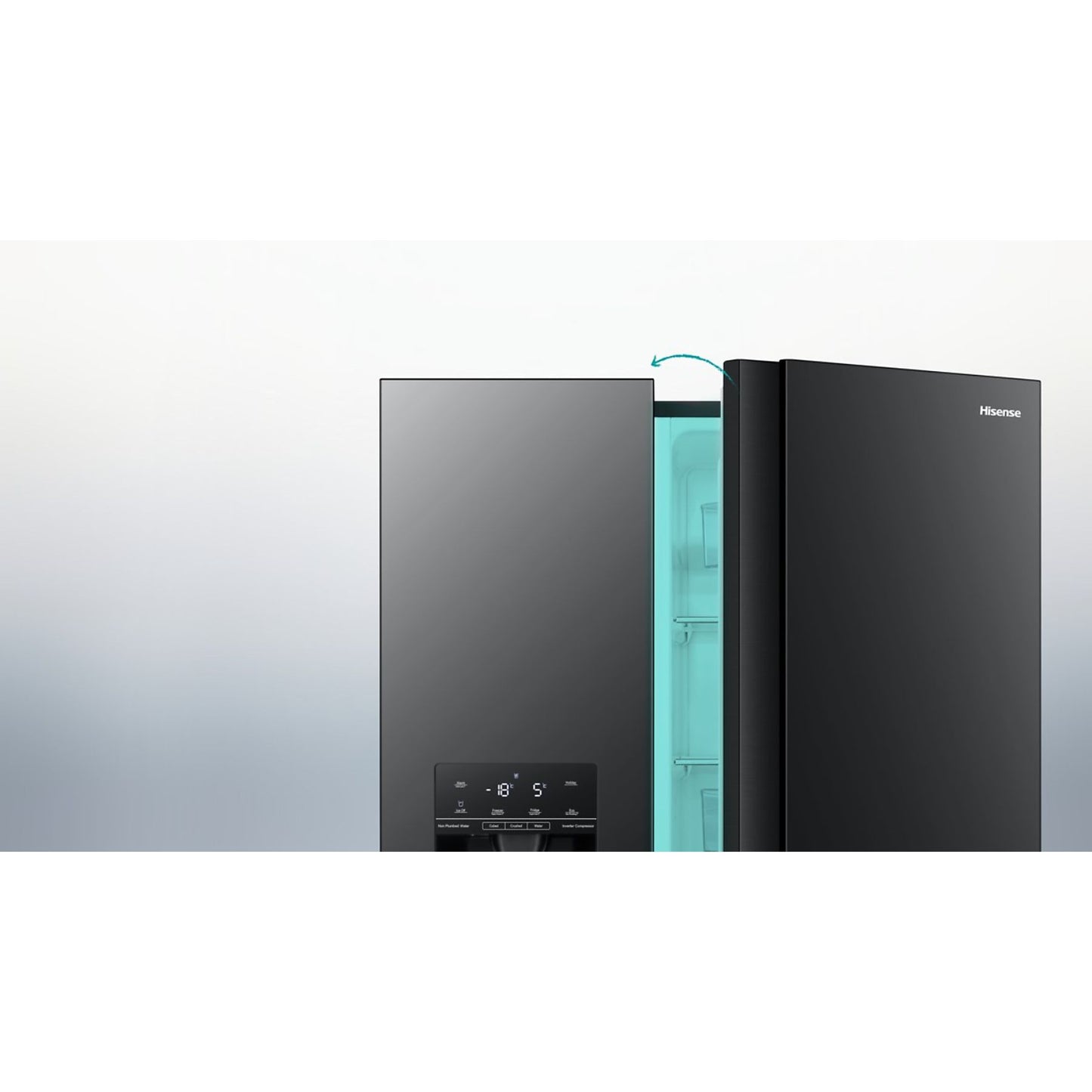 HISENSE RS694N4TFE - Amerikaanse koelkast - breedte 92 cm - hoogte 179.3 cm - inhoud 550 l - NoFrost