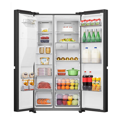 HISENSE RS818N4IFD Vrijstaande Side-by-side koelkast, Zwart, 632 l