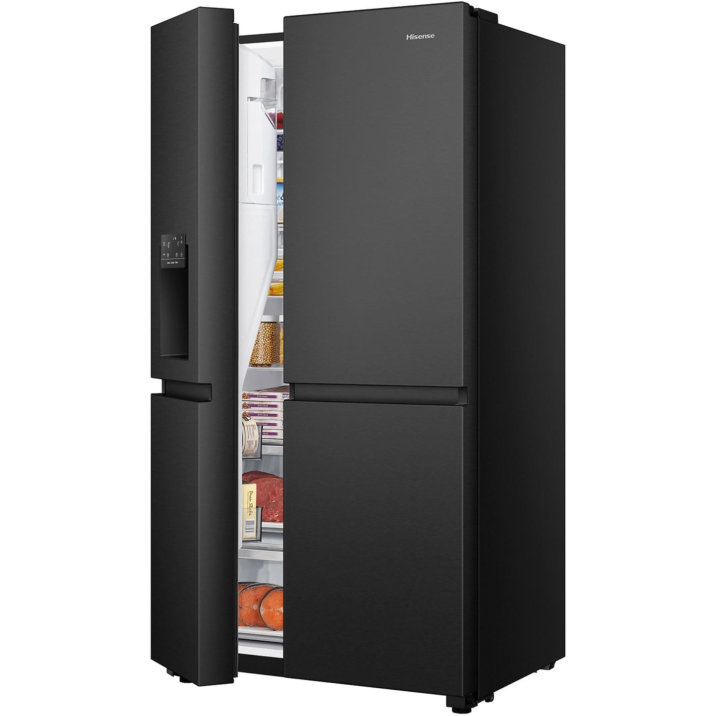 HISENSE RS818N4IFD Vrijstaande Side-by-side koelkast, Zwart, 632 l