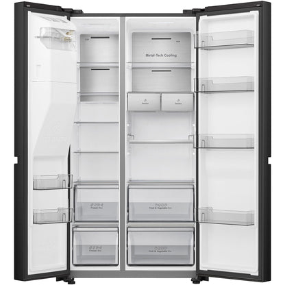 HISENSE RS818N4IFD Vrijstaande Side-by-side koelkast, Zwart, 632 l