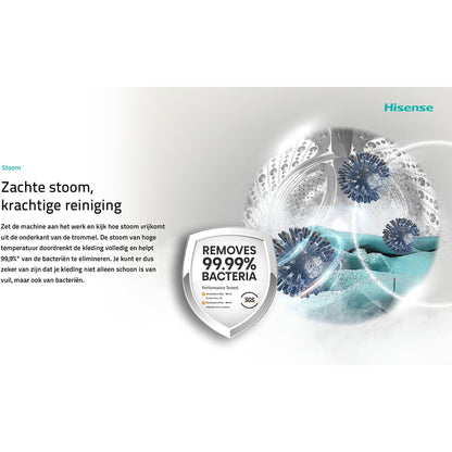 Hisense WF7S1247BB - Series 7 Smart Wasmachine - 12 kg - 1400 TPM - Zwart