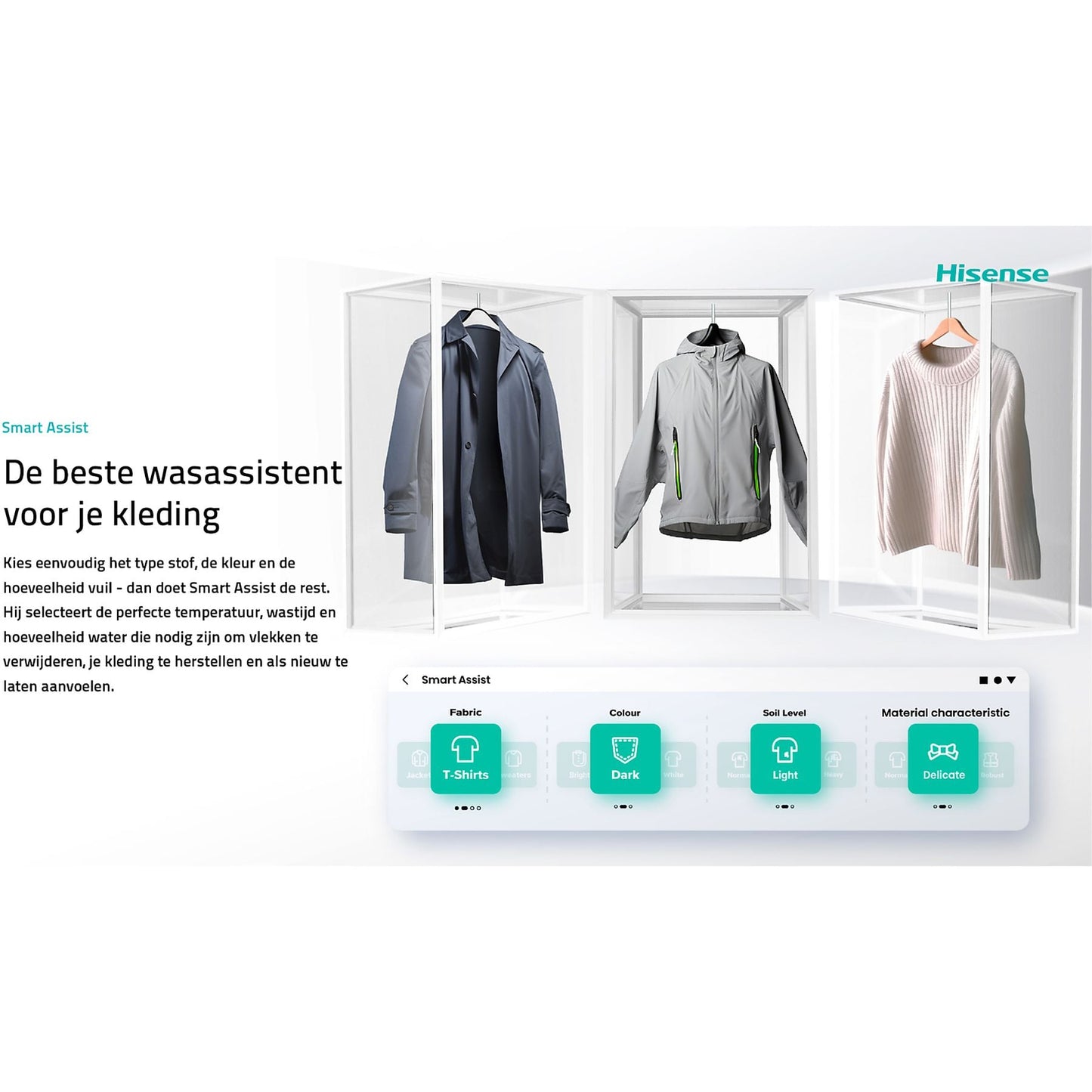 Hisense WF7S1247BB - Series 7 Smart Wasmachine - 12 kg - 1400 TPM - Zwart