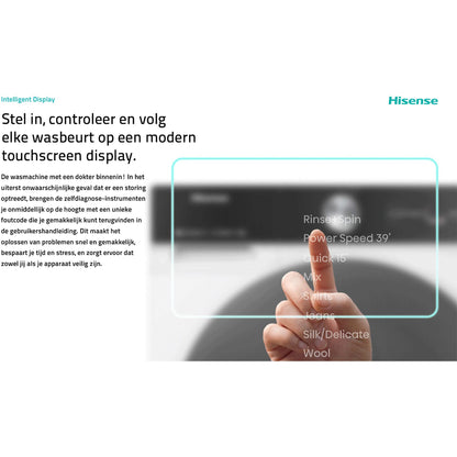 Hisense WF7S1247BB - Series 7 Smart Wasmachine - 12 kg - 1400 TPM - Zwart