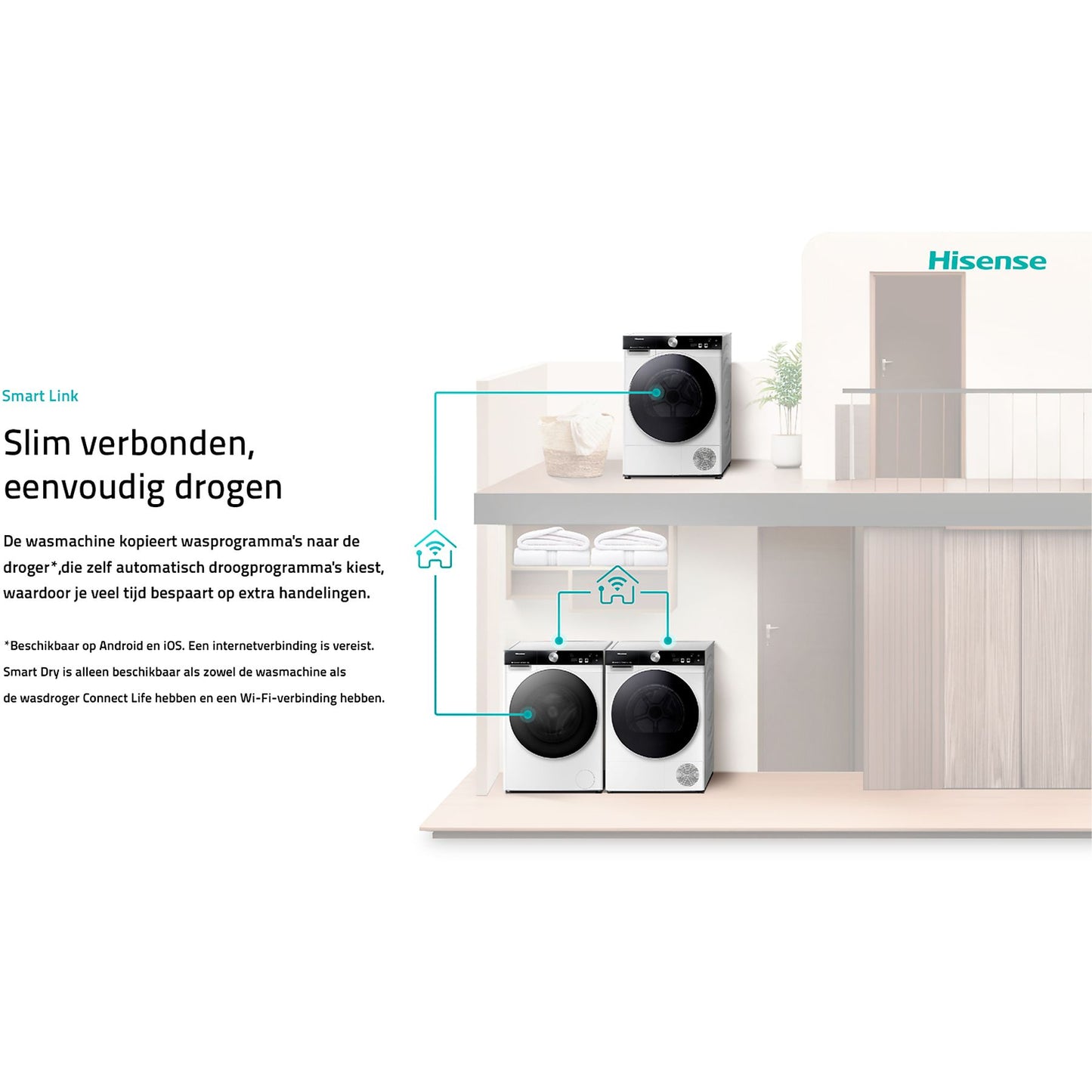 Hisense WF7S1247BB - Series 7 Smart Wasmachine - 12 kg - 1400 TPM - Zwart