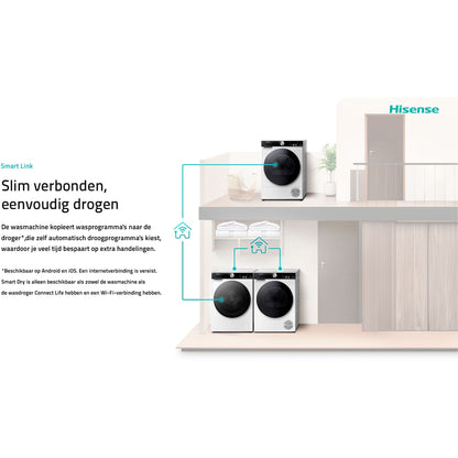 Hisense WF7S1247BB - Series 7 Smart Wasmachine - 12 kg - 1400 TPM - Zwart