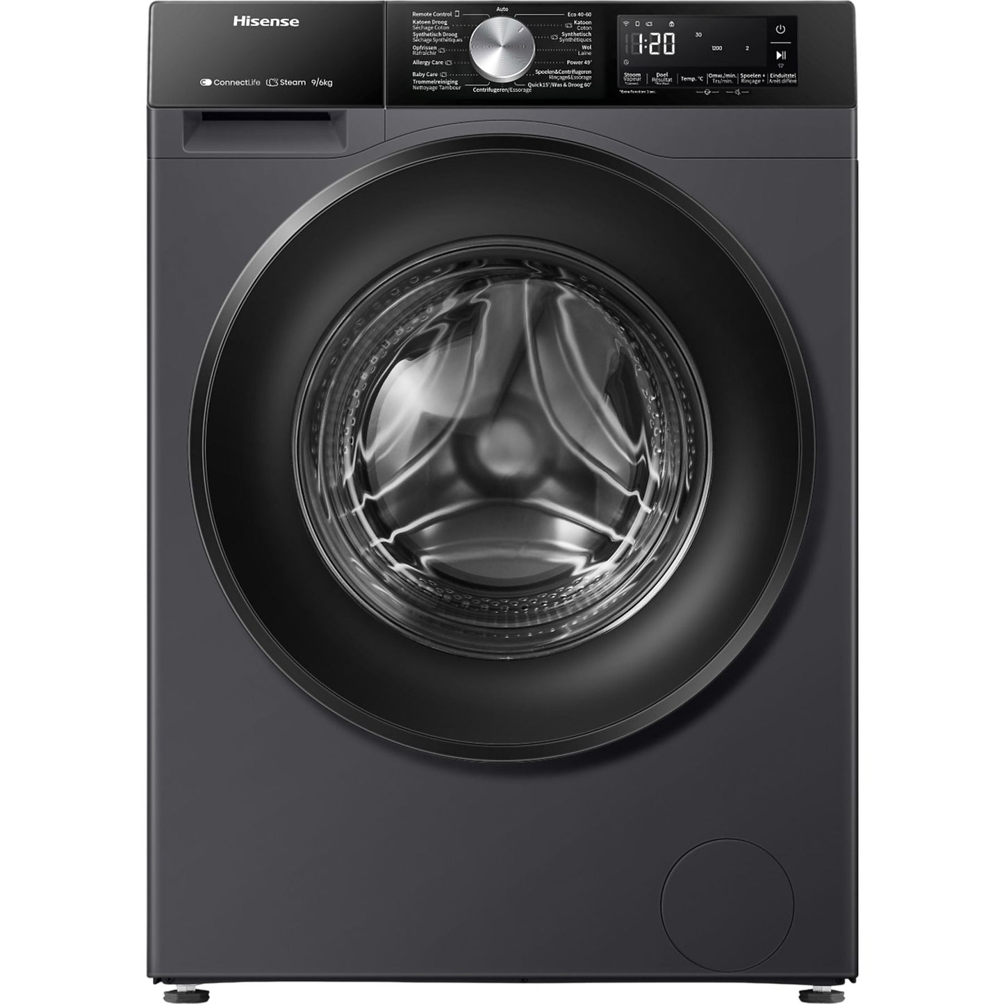 HISENSE WD3S9043BB3 - Was-droogcombinatie - 9 kg + 6 kg - 1400 rpm - 72 dB