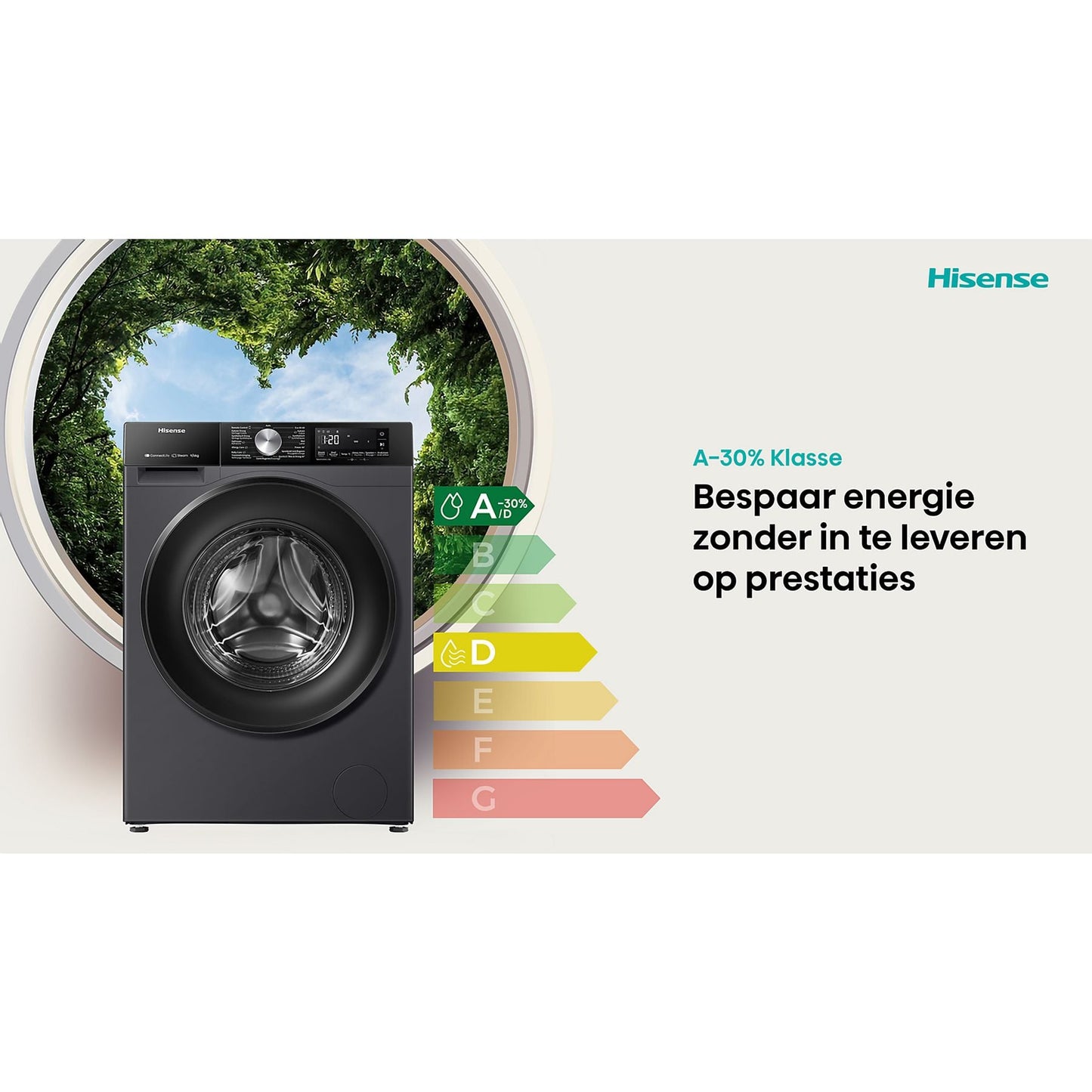 HISENSE WD3S9043BB3 - Was-droogcombinatie - 9 kg + 6 kg - 1400 rpm - 72 dB