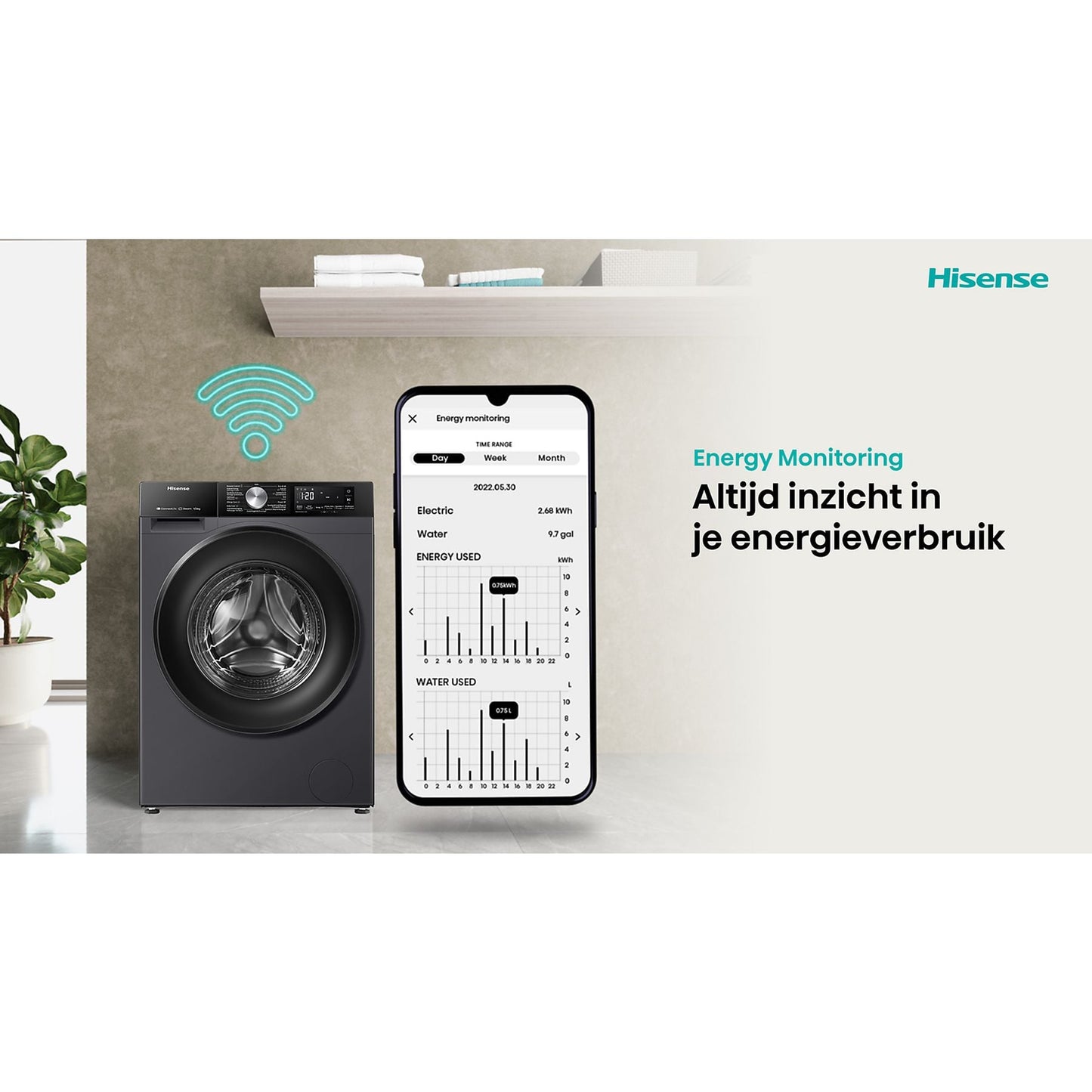 HISENSE WD3S9043BB3 - Was-droogcombinatie - 9 kg + 6 kg - 1400 rpm - 72 dB