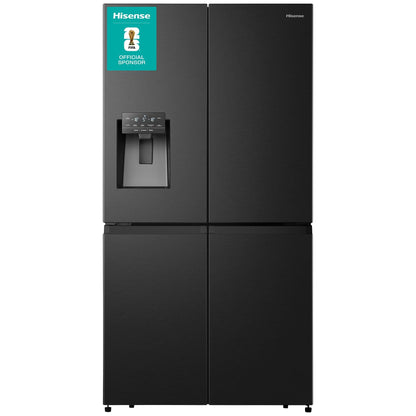 HISENSE RQ760N4SBFE Vrijstaande Cross door koelkast, Zwart, 584 l