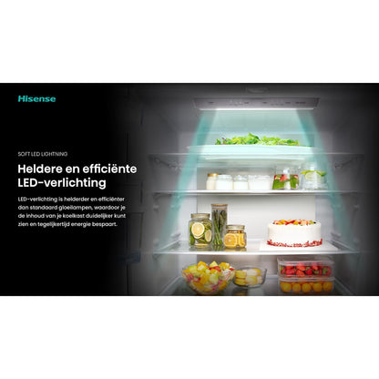 HISENSE RQ760N4SBFE Vrijstaande Cross door koelkast, Zwart, 584 l