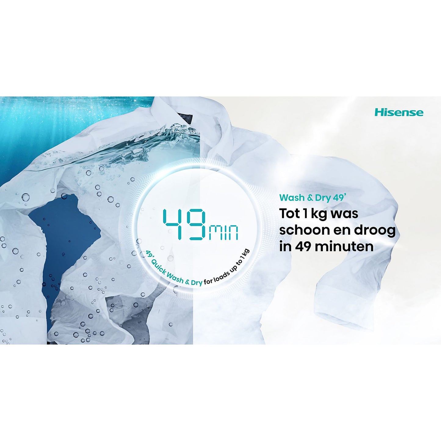 Hisense WD5I8043BWF – Was-droogcombinatie