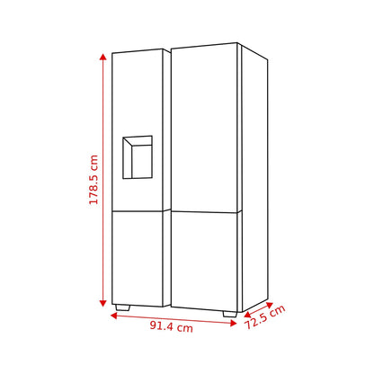 HISENSE RQ760N4SBFE Vrijstaande Cross door koelkast, Zwart, 584 l