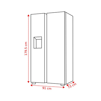 HISENSE RS818N4TFC - Amerikaanse koelkast - breedte 91 cm - hoogte 179 cm - inhoud 632 l - NoFrost