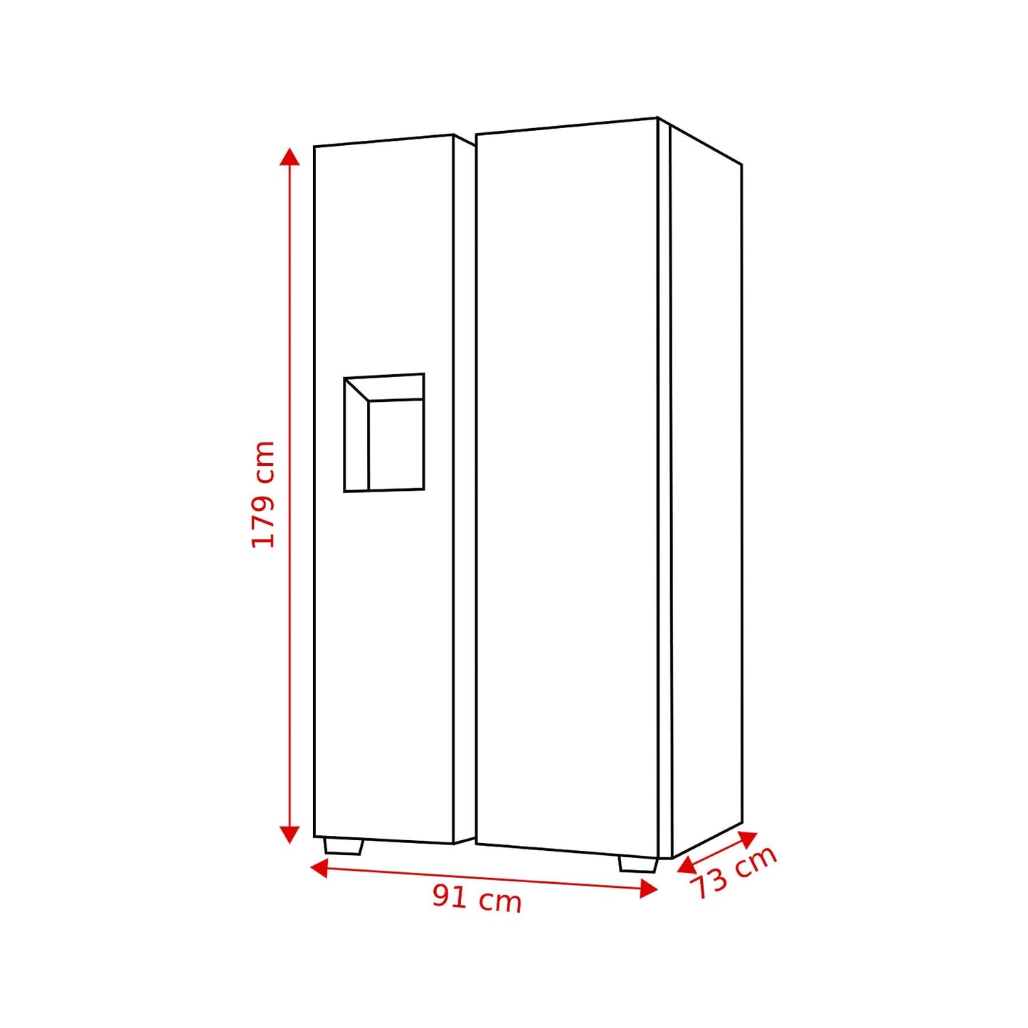 HISENSE RS818N4IFD Vrijstaande Side-by-side koelkast, Zwart, 632 l