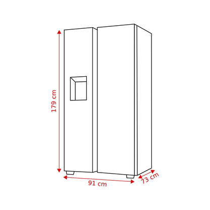 HISENSE RS818N4IFD Vrijstaande Side-by-side koelkast, Zwart, 632 l