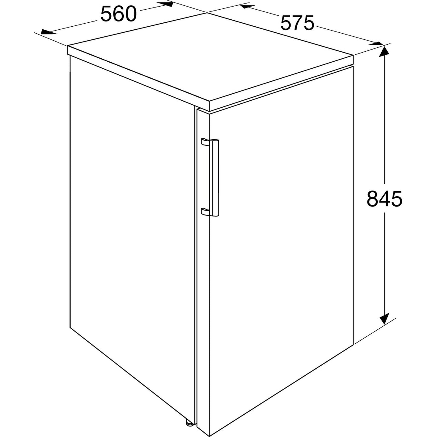 ETNA VV956WIT Tafelmodel vriezer - breedte 56 cm - hoogte 84.5 cm - inhoud 85 l Vriezer