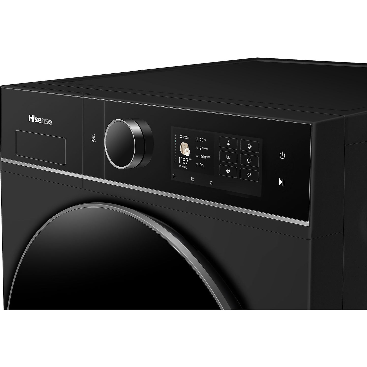 HISENSE WD5I1245BBRH/BLX - Was-droogcombinatie - 12 kg + 8 kg - 1400 rpm - 72 dB