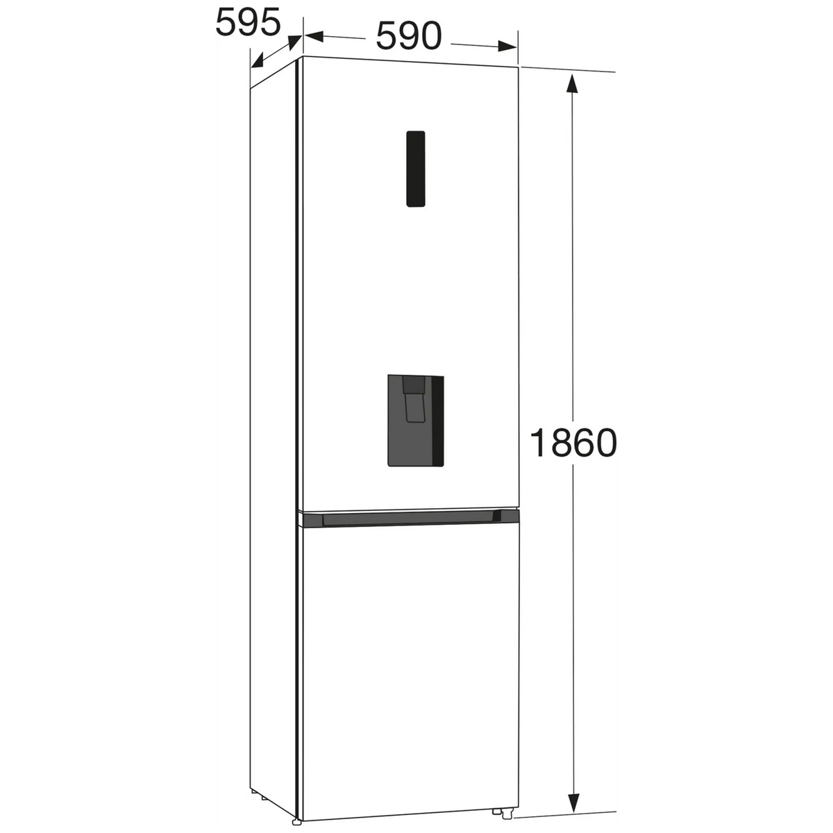 ETNA KCV286WRVS – Koel-Vriescombinatie – 304 Liter – NoFrost – Waterdispenser – RVS