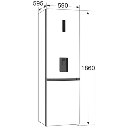 ETNA KCV286WRVS – Koel-Vriescombinatie – 304 Liter – NoFrost – Waterdispenser – RVS