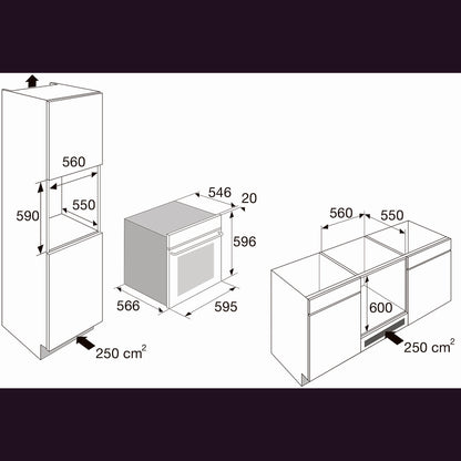 ETNA MO470ZT - inbouw Combimagnetron - nishoogte 60 cm - 800 W - Inhoud 70 l