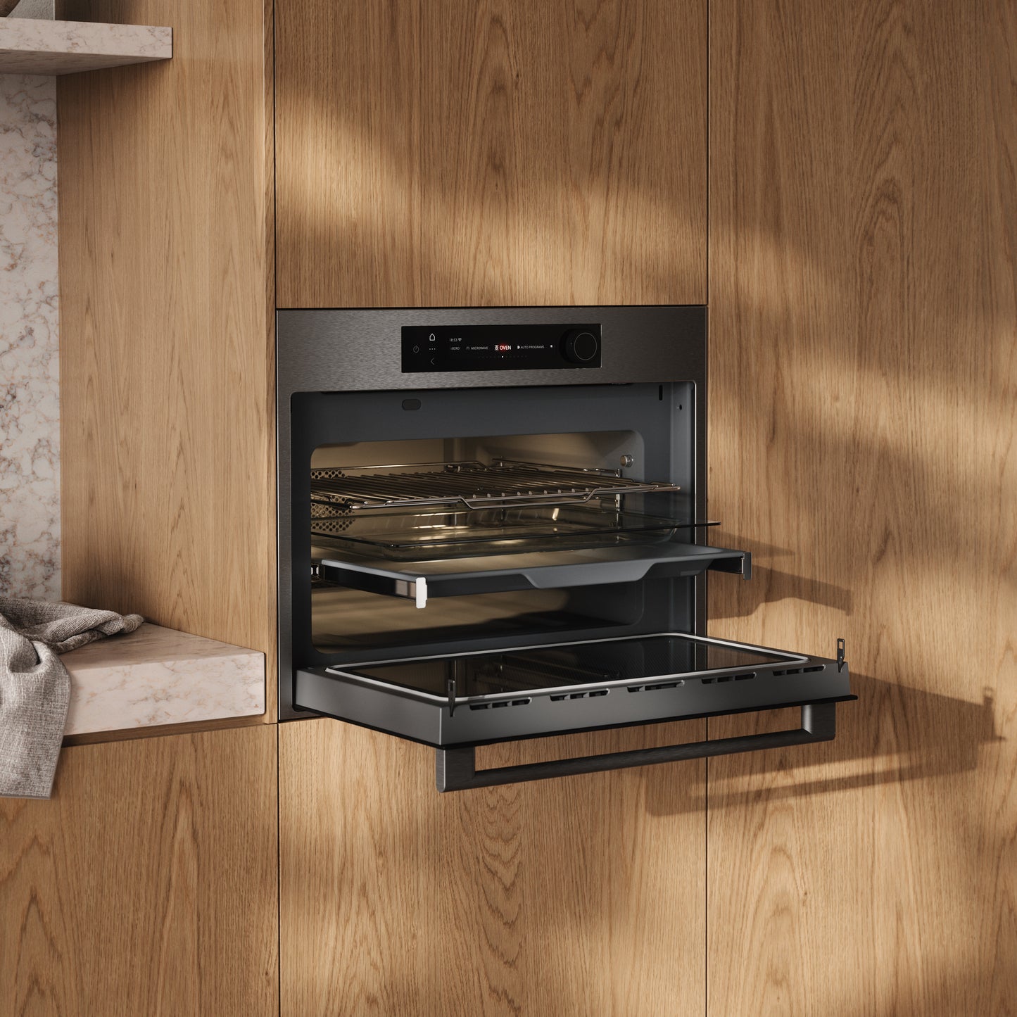 ATAG CX8412D Oven met magnetron Black Steel (45 cm)