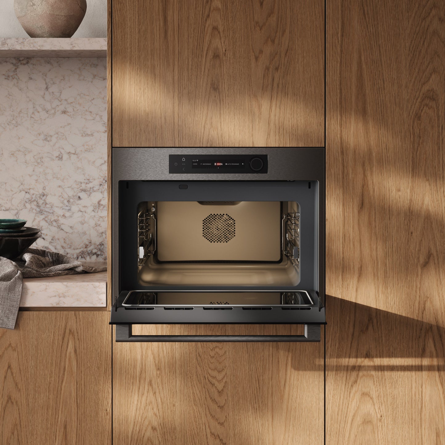 ATAG CX8412D Oven met magnetron Black Steel (45 cm)