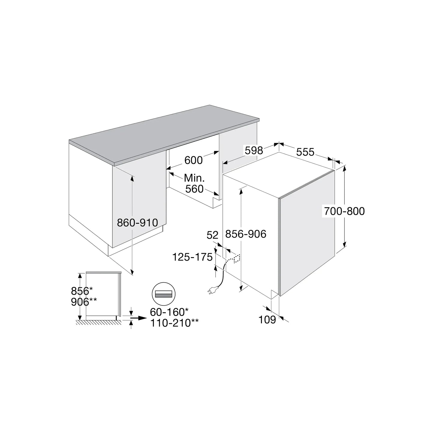 Pelgrim GVWC251XL – Volledig Geïntegreerde Inbouw Vaatwasser