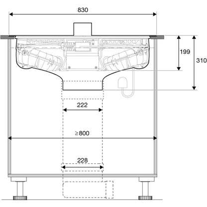 ATAG HIDD28472SVI kookplaat Zwart Ingebouwd 83 cm Inductiekookplaat zones 4 zone(s) Inbouw afzuigkap