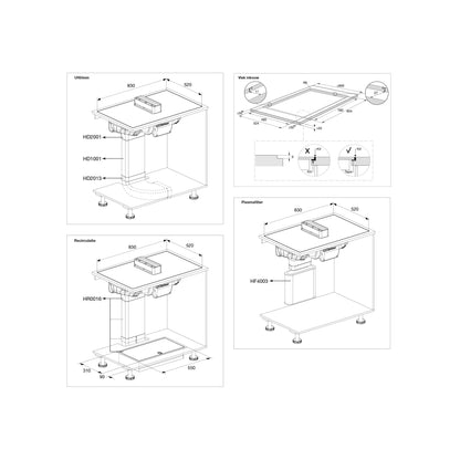ATAG HIDD28472SVI kookplaat Zwart Ingebouwd 83 cm Inductiekookplaat zones 4 zone(s) Inbouw afzuigkap