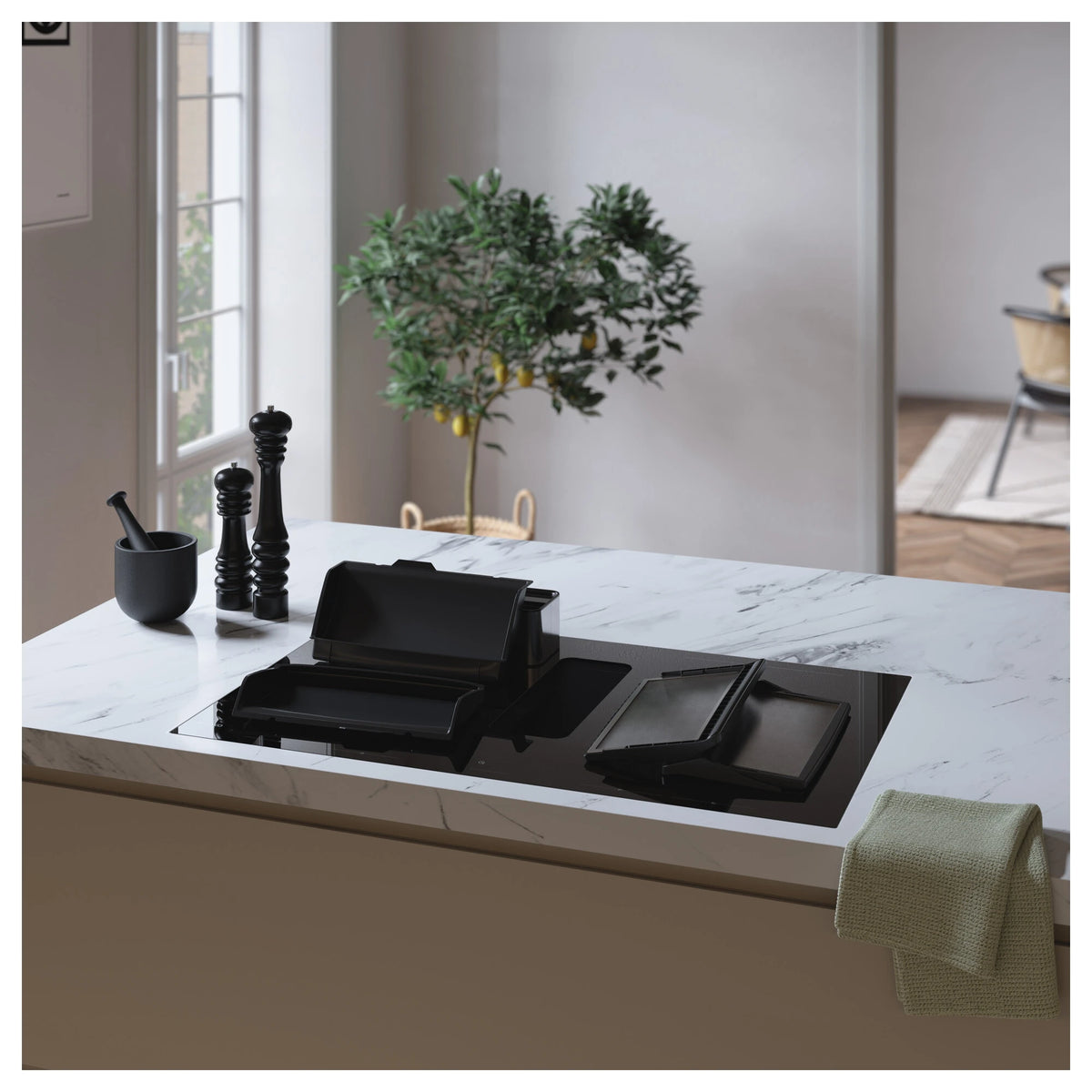 ATAG HIDD28472SVI kookplaat Zwart Ingebouwd 83 cm Inductiekookplaat zones 4 zone(s) Inbouw afzuigkap