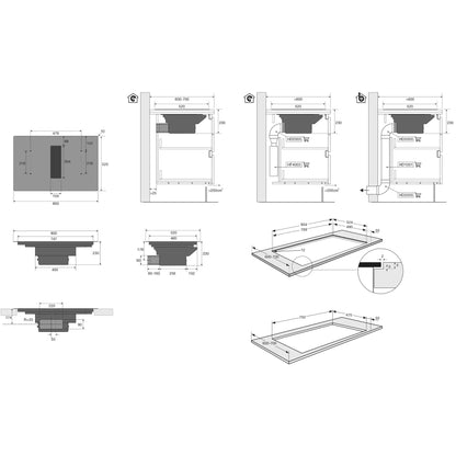 Pelgrim IKR3082F Inductiekookplaat | 80 cm | Flexzones | Facetrand
