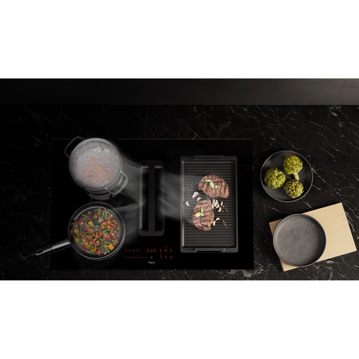 Pelgrim IKR3082F Inductiekookplaat | 80 cm | Flexzones | Facetrand