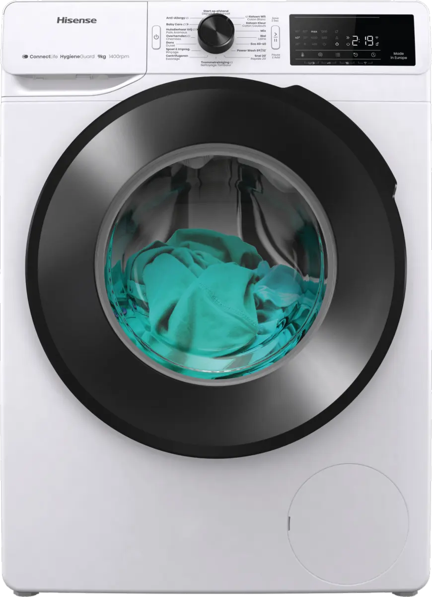 HISENSE WF3V943BW/BLX Vrijstaande wasmachine, 9 kg, 1400 tr/min.