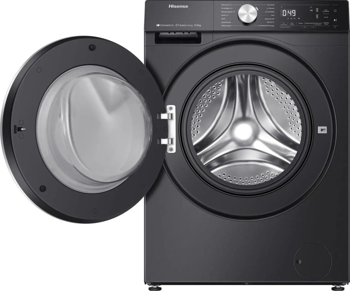 Hisense 5S Serie WF5S1045BB - Wasmachine met Energielabel A - 10,5kg - Auto dosing - 72dB (A) - Steam Wash -1400 toeren - Power Wash 49' - Connectlife