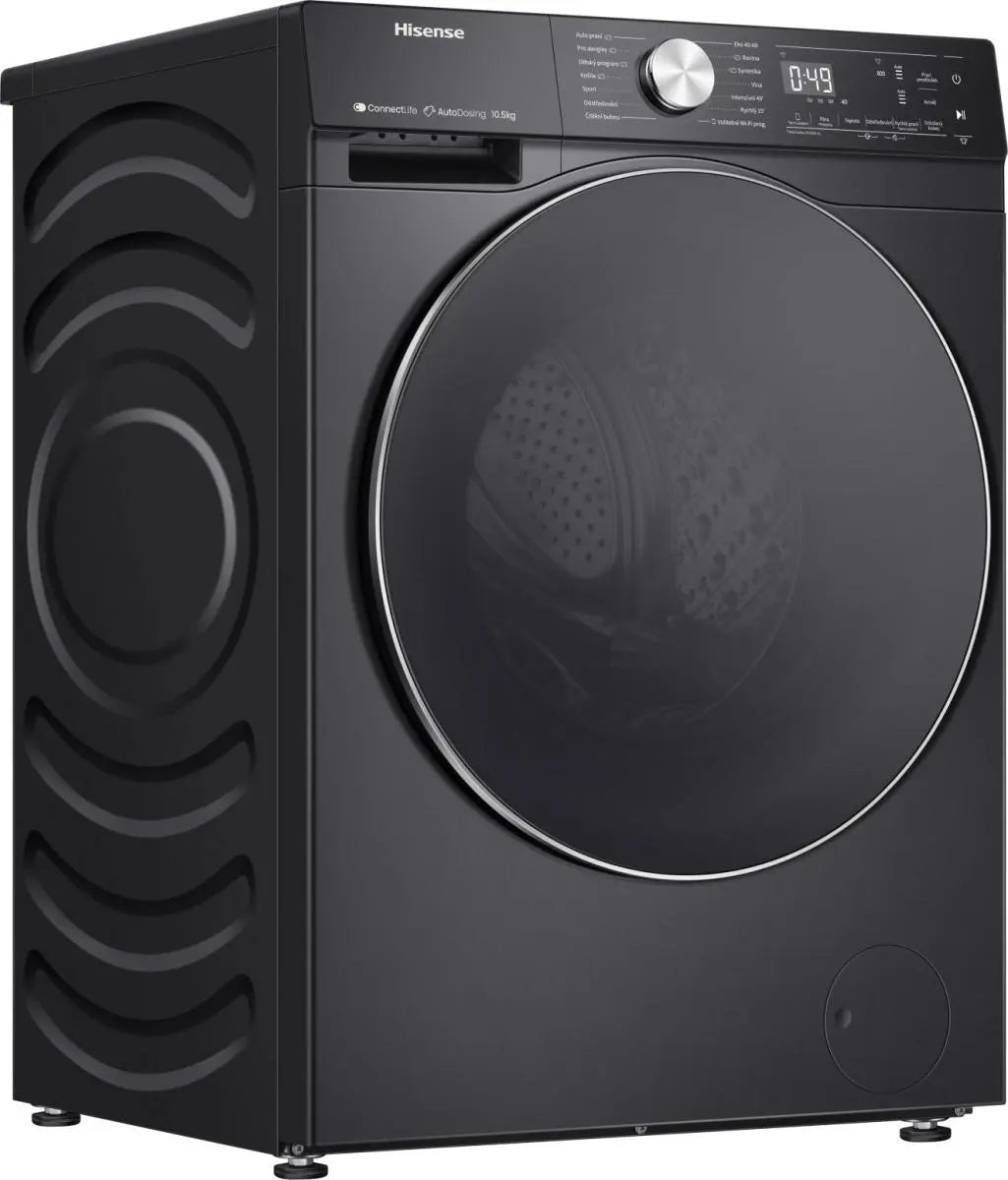 Hisense 5S Serie WF5S1045BB - Wasmachine met Energielabel A - 10,5kg - Auto dosing - 72dB (A) - Steam Wash -1400 toeren - Power Wash 49' - Connectlife