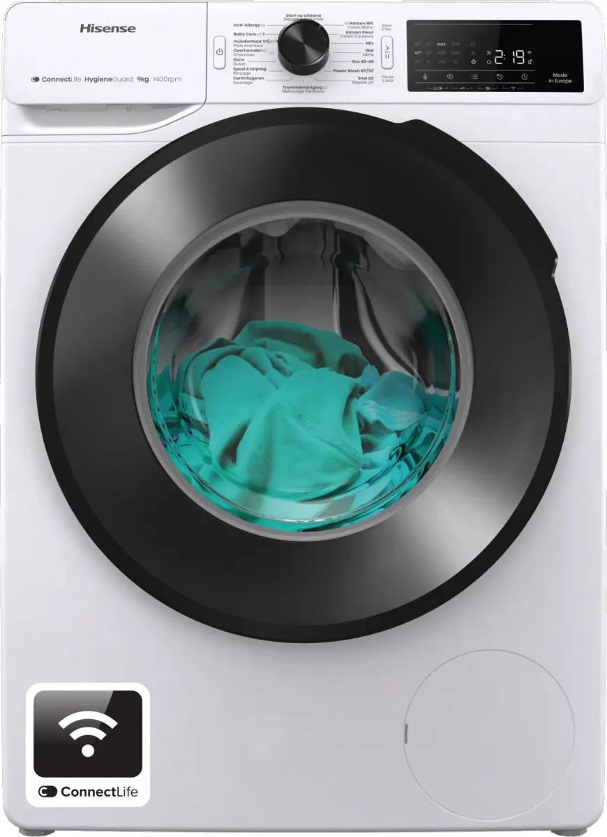 HISENSE WF3V943BW/BLX Vrijstaande wasmachine, 9 kg, 1400 tr/min.