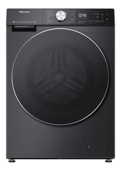 Hisense 5S Serie WF5S1045BB - Wasmachine met Energielabel A - 10,5kg - Auto dosing - 72dB (A) - Steam Wash -1400 toeren - Power Wash 49' - Connectlife