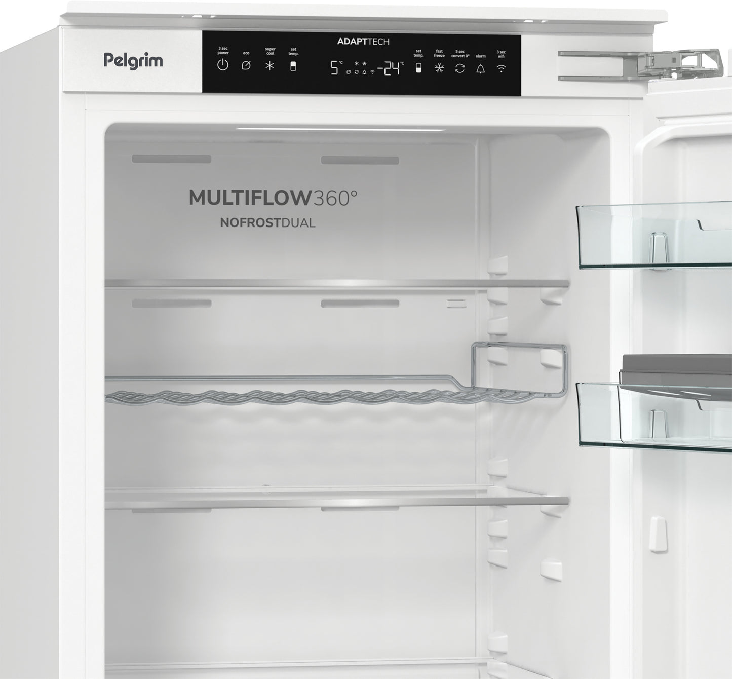 PELGRIM PCD51178N Koel-/vriescombi No Frost, deur-op-deur, nis 178 cm