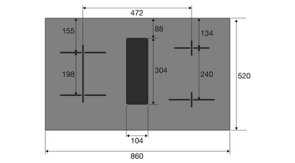 Pelgrim IKR3093 – Inductiekookplaat met Afzuiging – 86 cm – 4 Kookzones